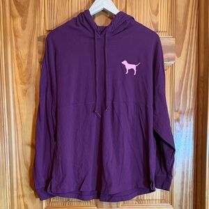 PINK Victoria's Secret Plum Logo Glitter Hoodie